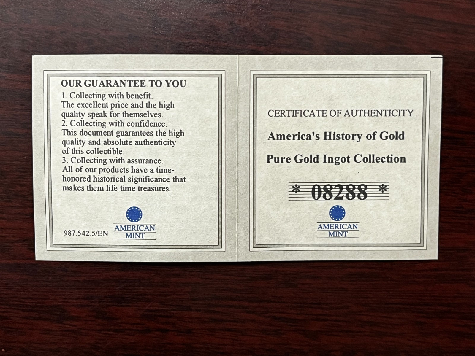 2022 US Gold Depository 1/200 oz Gold Bar