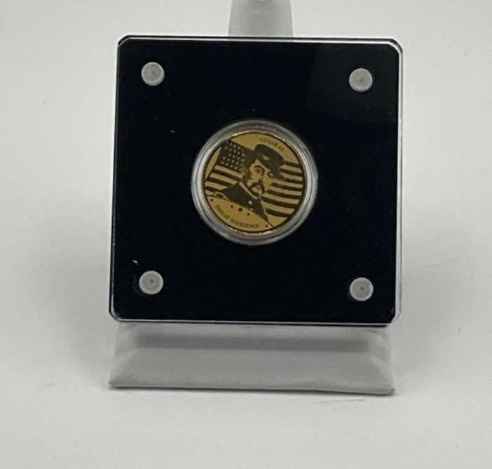 1/1000 OZ .999 GOLD AMERICAN MINT GENERAL SHERIDAN CIVIL WAR LEADERS