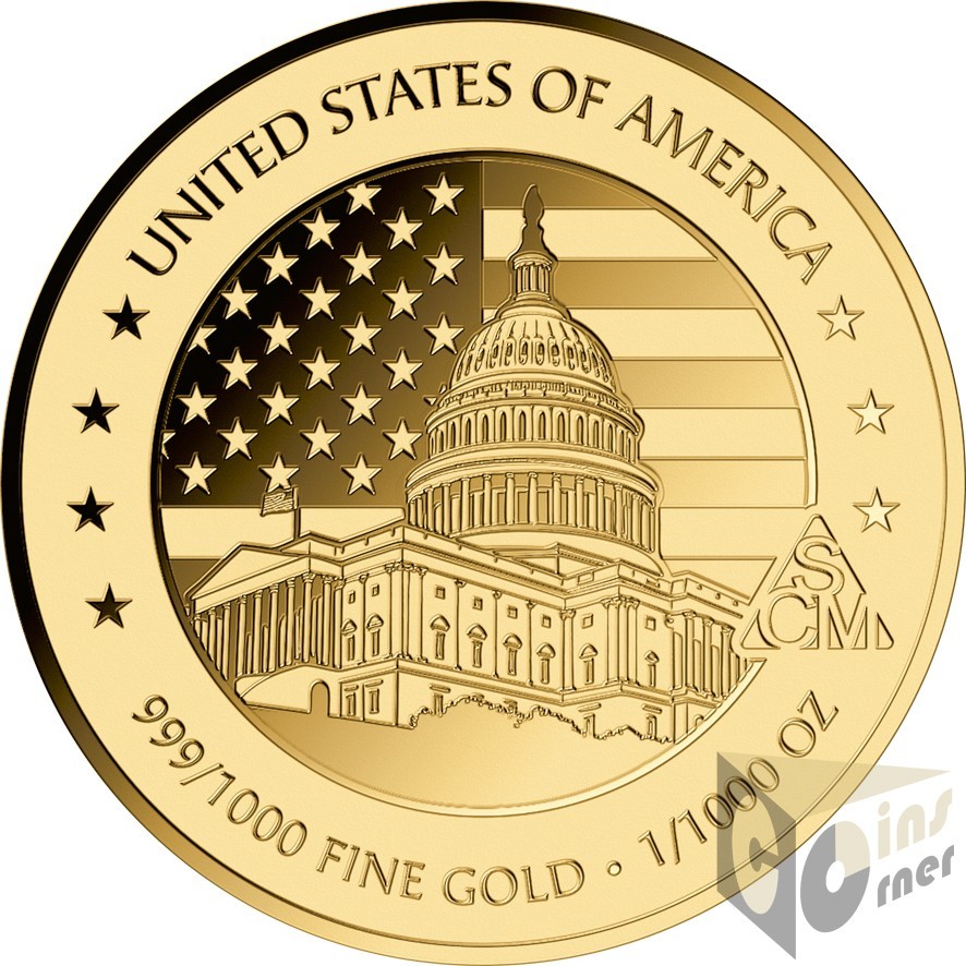 Donald Trump 1/1000 Oz 999 Gold Medal