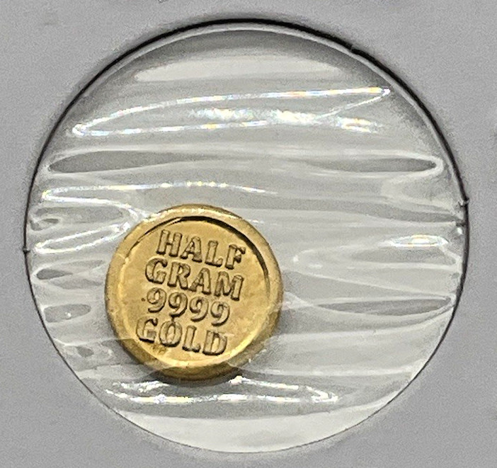 1/2 GRAM GOLD .999 PG & G