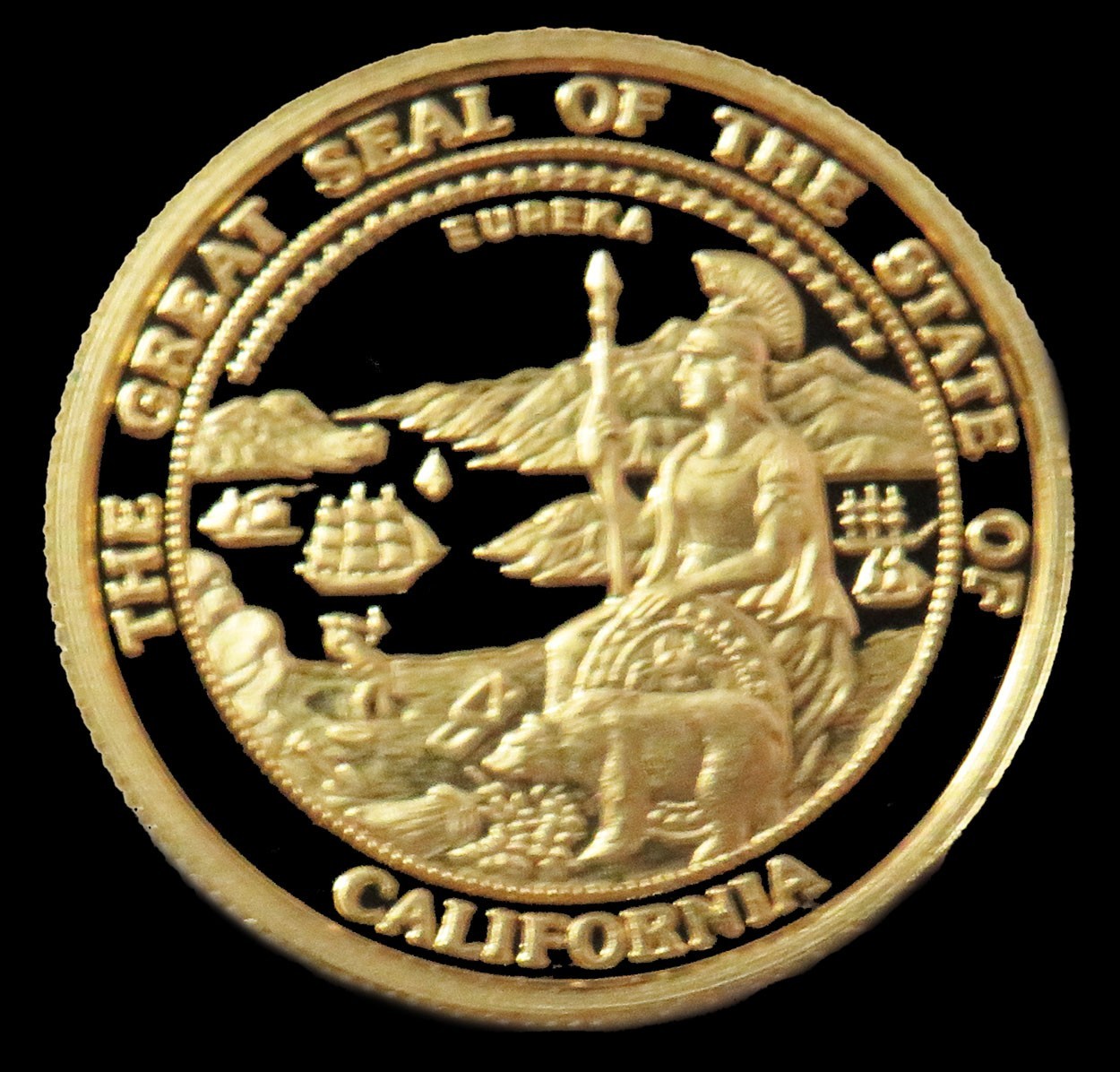 1990 GOLD CALIFORNIA 1/2oz PROOF BEAR WITH CUB 999.9 GOLD