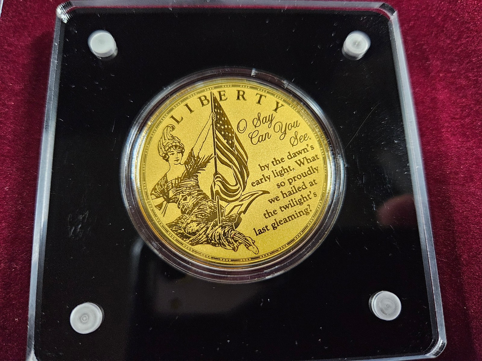 🌟 2022 American Mint STAR SPANGLED BANNER Eagle 1/200 oz .999 Gold Proof Round