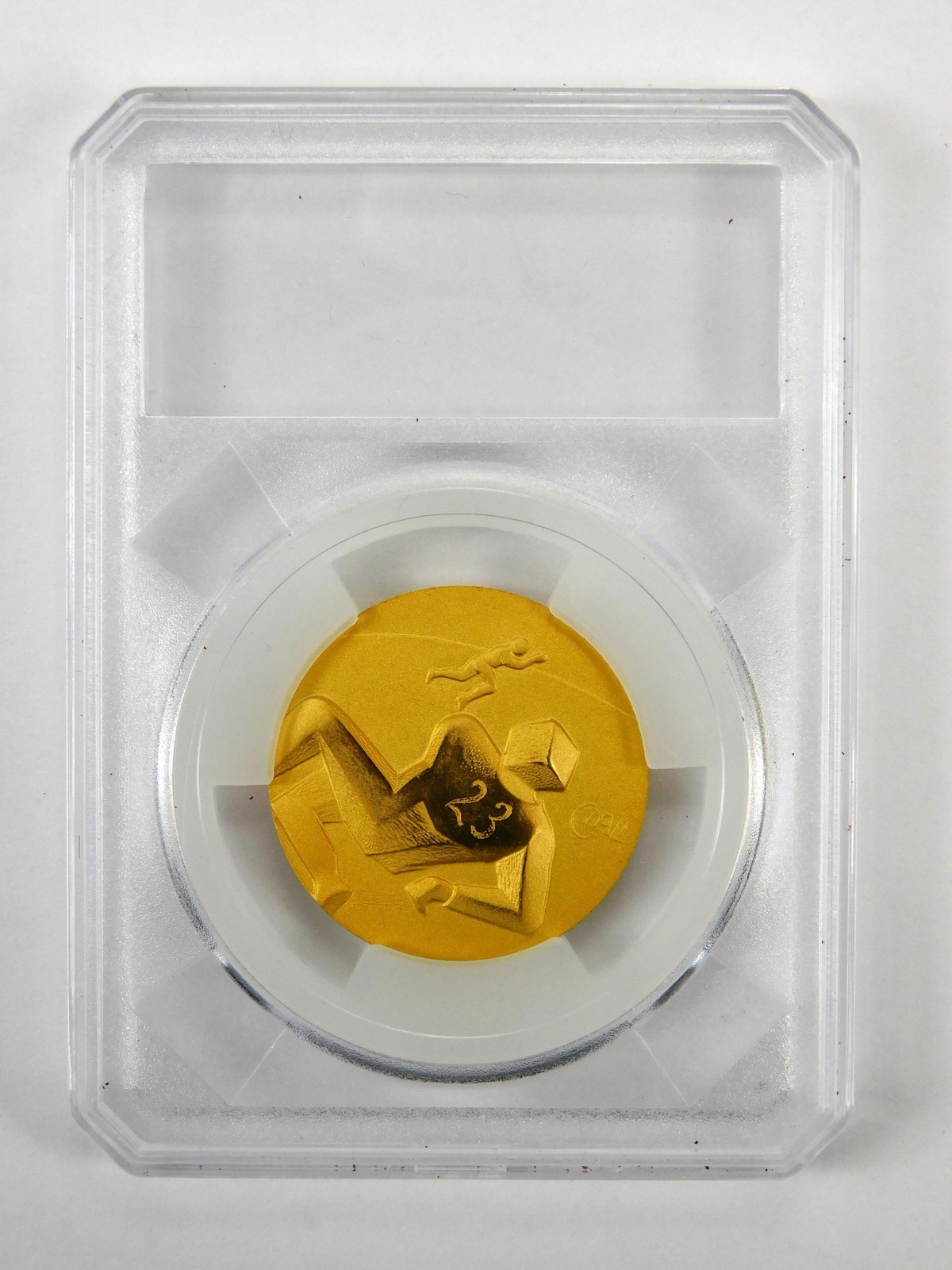 US 1984 Salvador Dali Olympic Games Gold Medal Medallion Round Coin Track Field