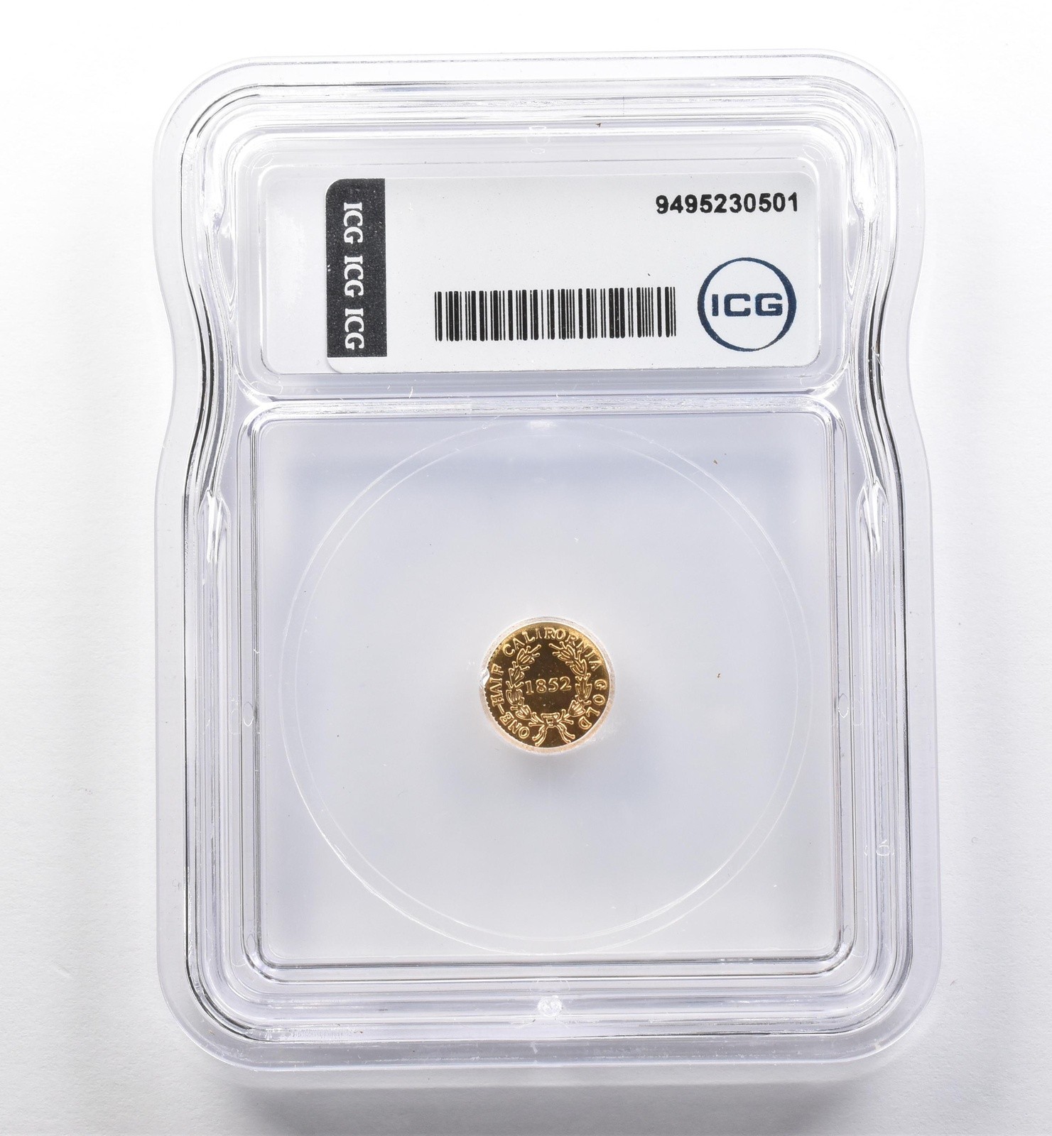 (1852) California Fractional Gold Token Liberty Head 1/2 Dollar MS66 ICG *7429