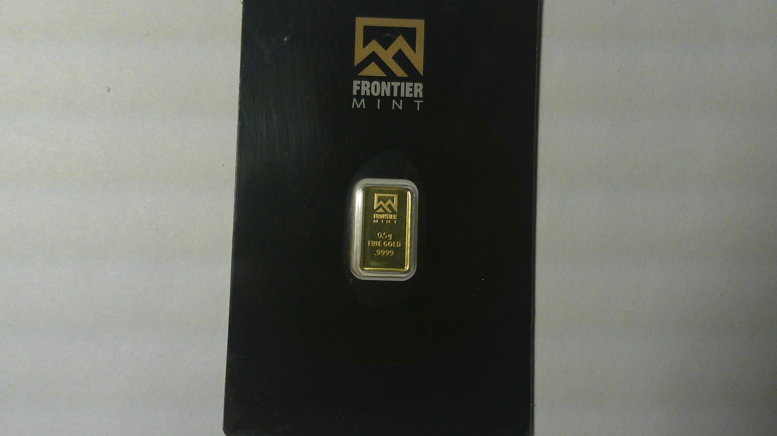 Frontier Mint 1/2 Gram .9999 Fine Gold Bar in Assay Card Holder