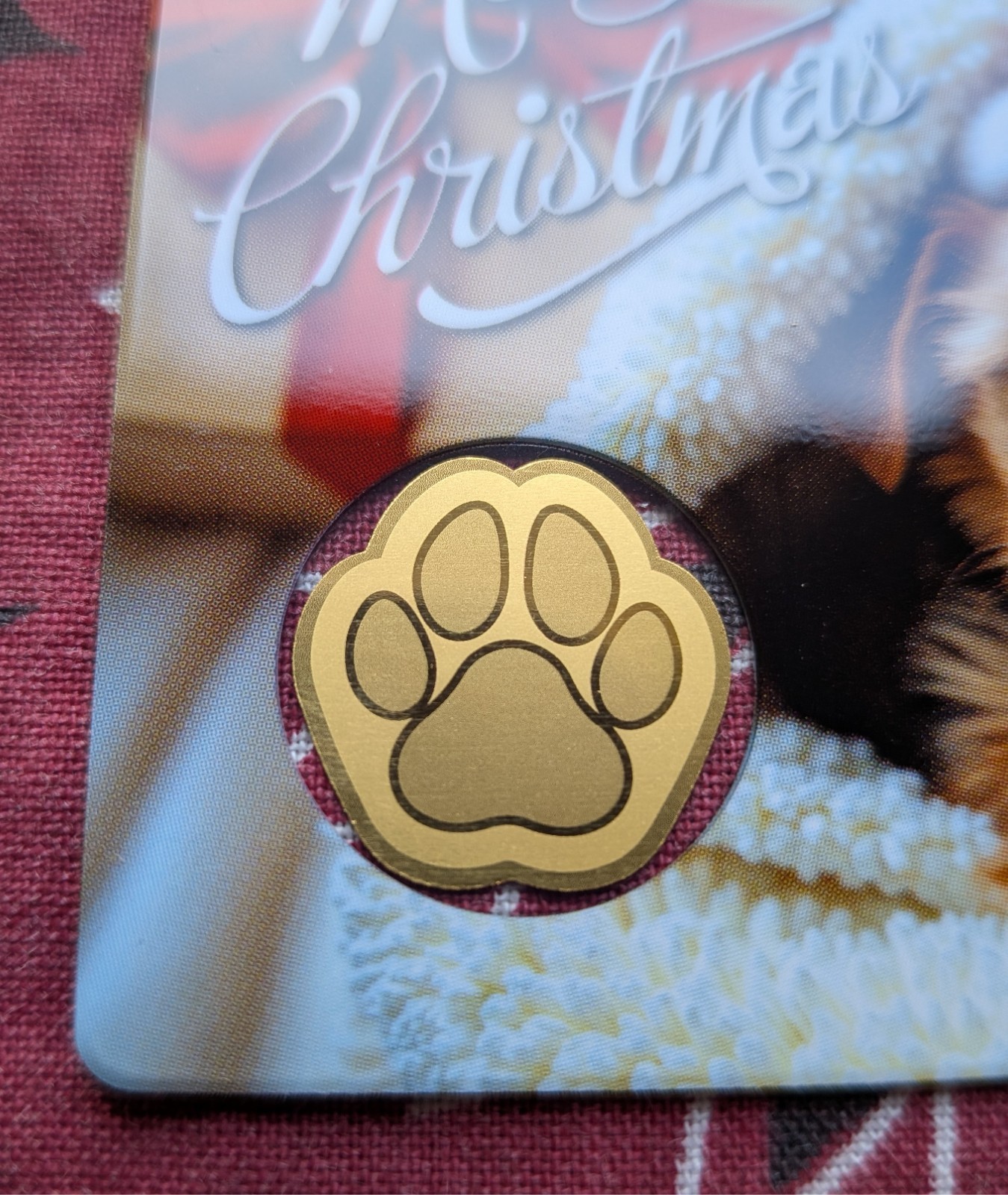 Chad Dog Paw Christmas Xmas 1/1000 Oz .999 Gold Coin in card 50k Mintage