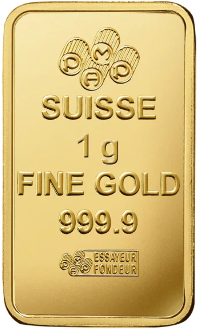 1 Gram PAMP Suisse 9999 Fine Gold Lady Fortuna Prosperity Bar Sealed Assay