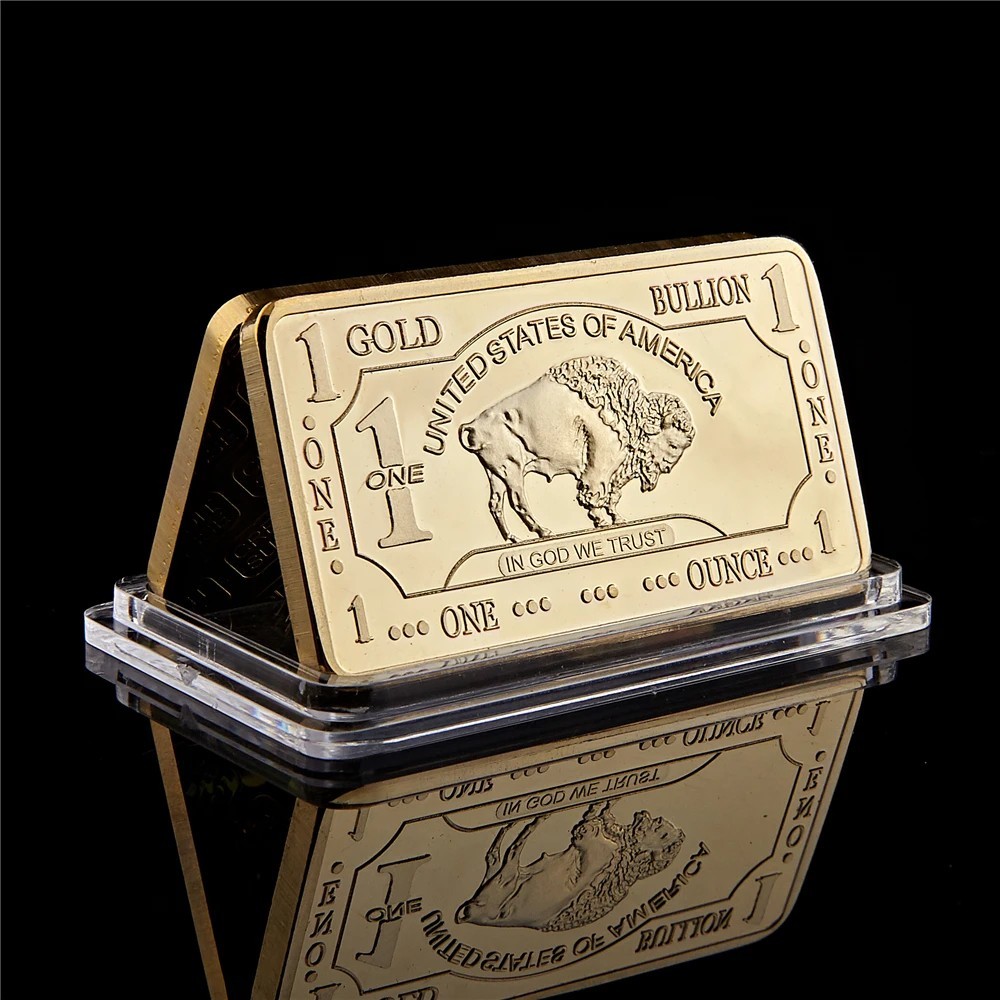 1 OZ – Gold Buffalo Bullion Bar . 999 Fine 24k