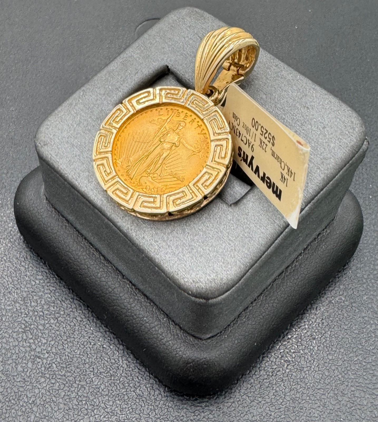 2000 American Gold Eagle $5 1/10ozt. Gold in 14kt Gold Versace Border 6mm Bale