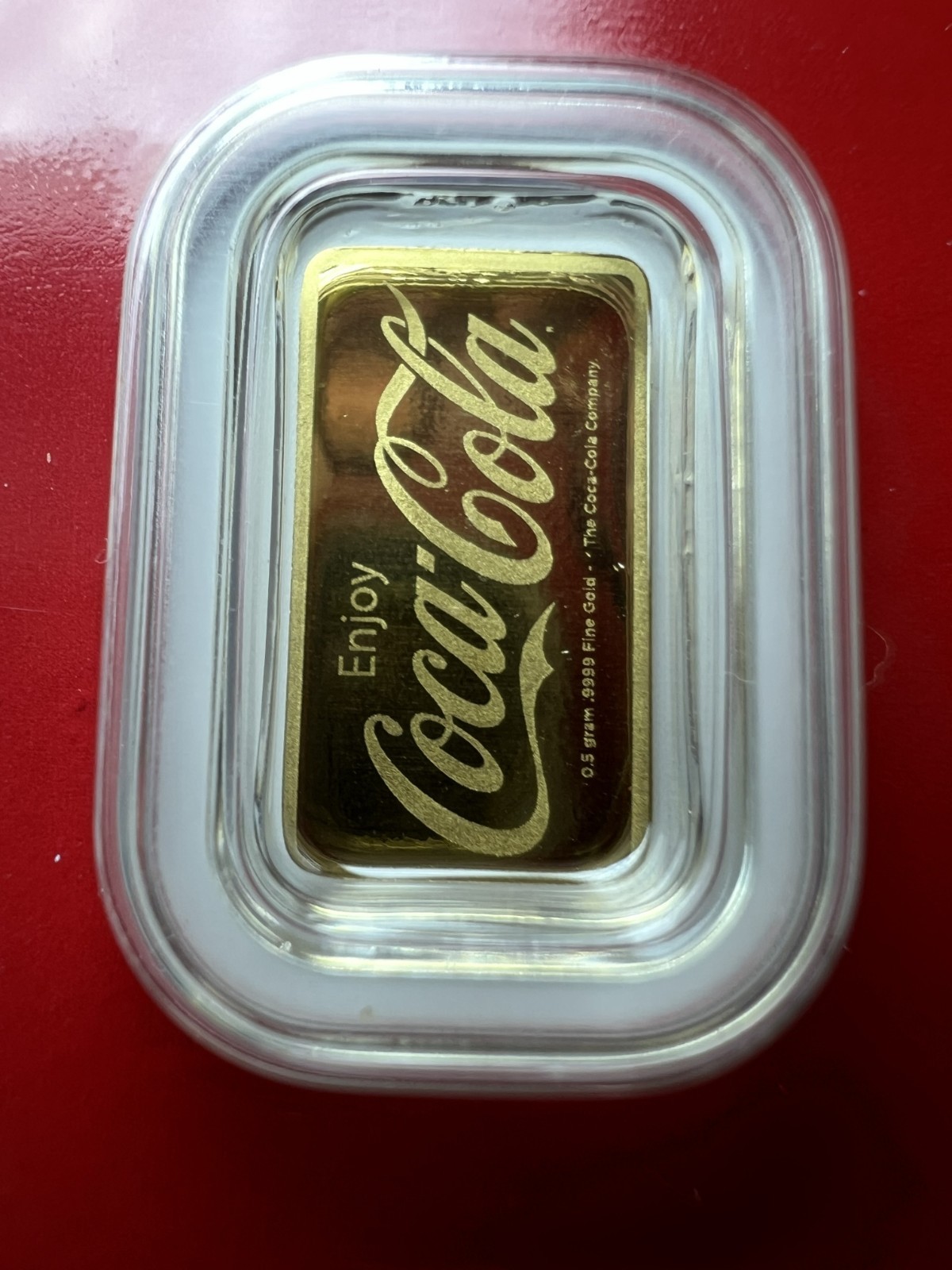 Coca-Cola 1/2 Gram .9999 Pure Gold Bar in TEP