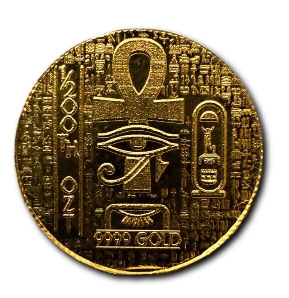 1/200th monarch Egyptian King Tut gold round in capsule
