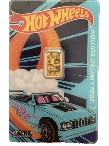 1 g Pure .999 Gold Bar – Acre Hot Wheels – Limited Mintage 2500