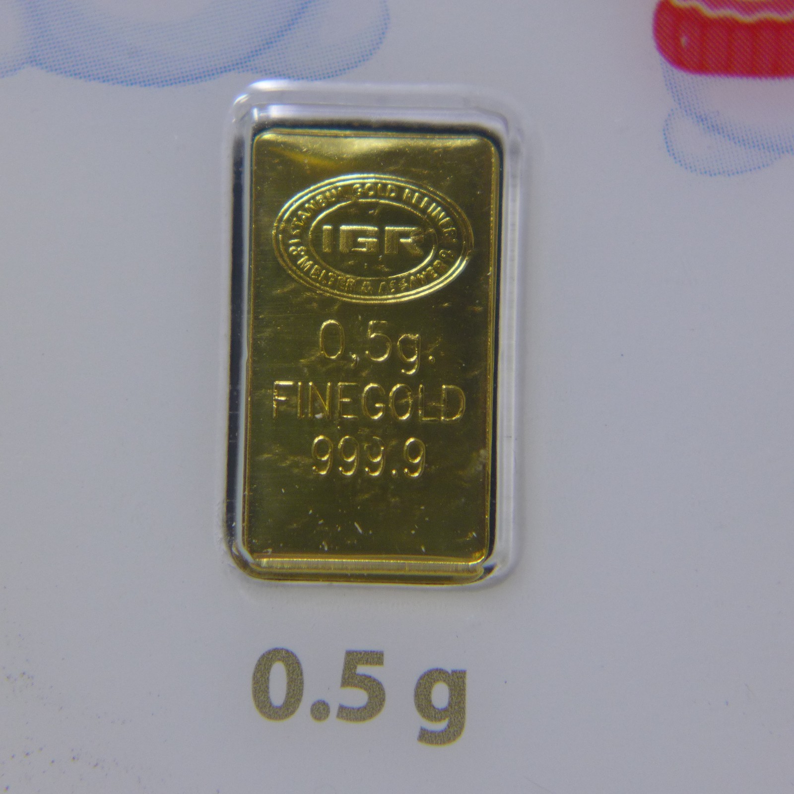 0.5 Gram Gold Bar IGR In Assay “Happy Holidays”