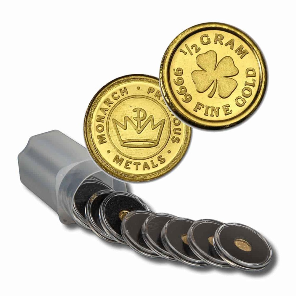 1/2 Gram Monarch Clover Gold Round (Capsule)