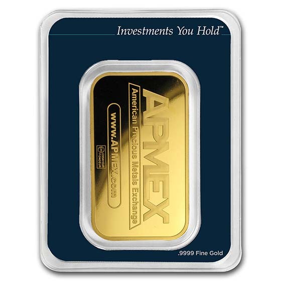 1 oz .9999 Gold Bar by APMEX (In TEP Package)