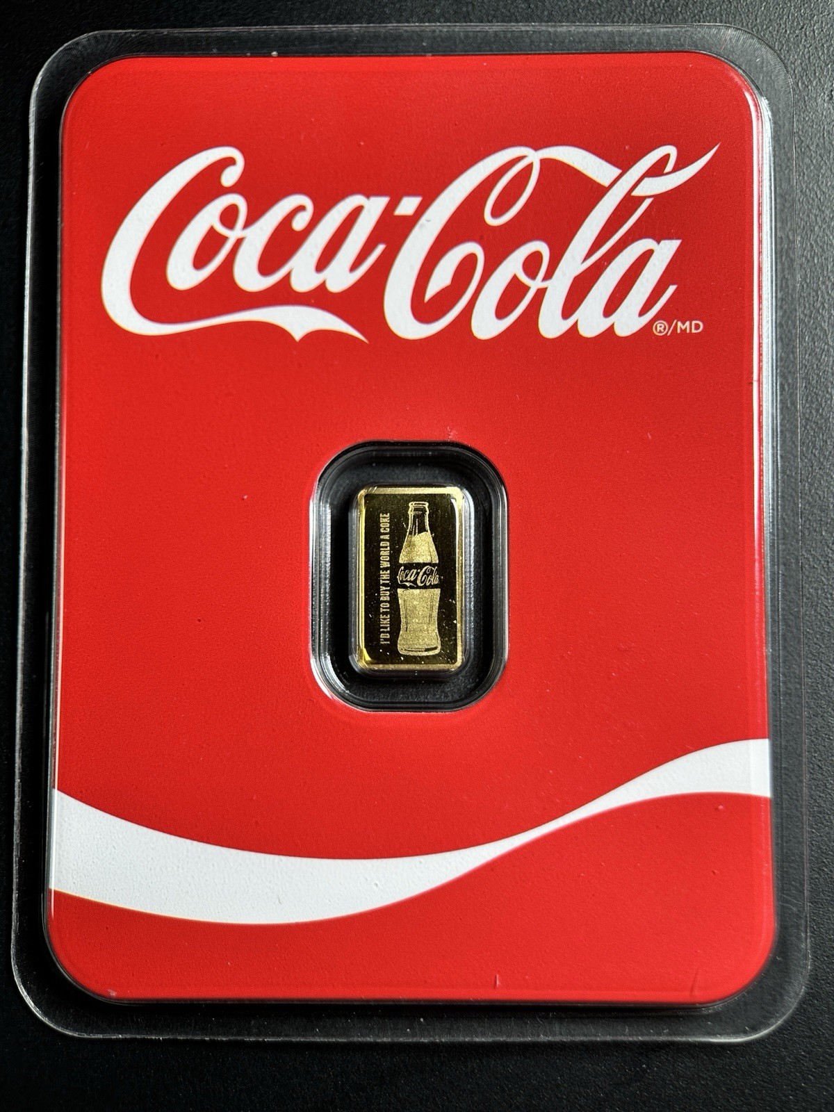 Coca‑Cola 1/2 Gram .9999 Gold Bar in Red Assay Card – Licensed And Collectible