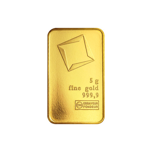 VALCAMBI SUISSE MINT 5 GRAM .9999 Pure 24karat GOLD Bullion Bar in ASSAY