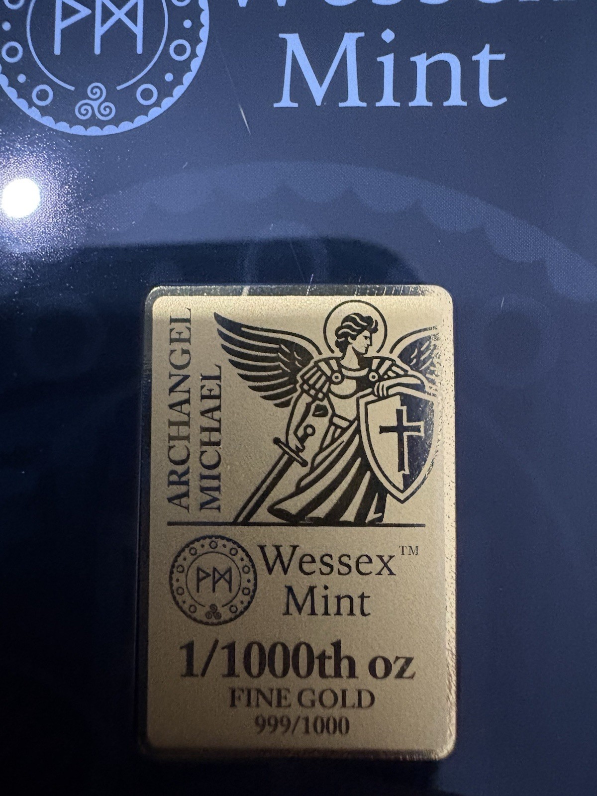 Wessex Mint Archangel Michael 1/1000oz Fine Gold Bullion Bar