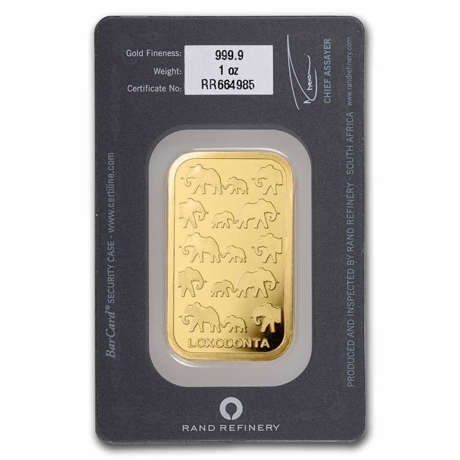 1 oz Rand Refinery Gold Bar (New w/ Black Assay)