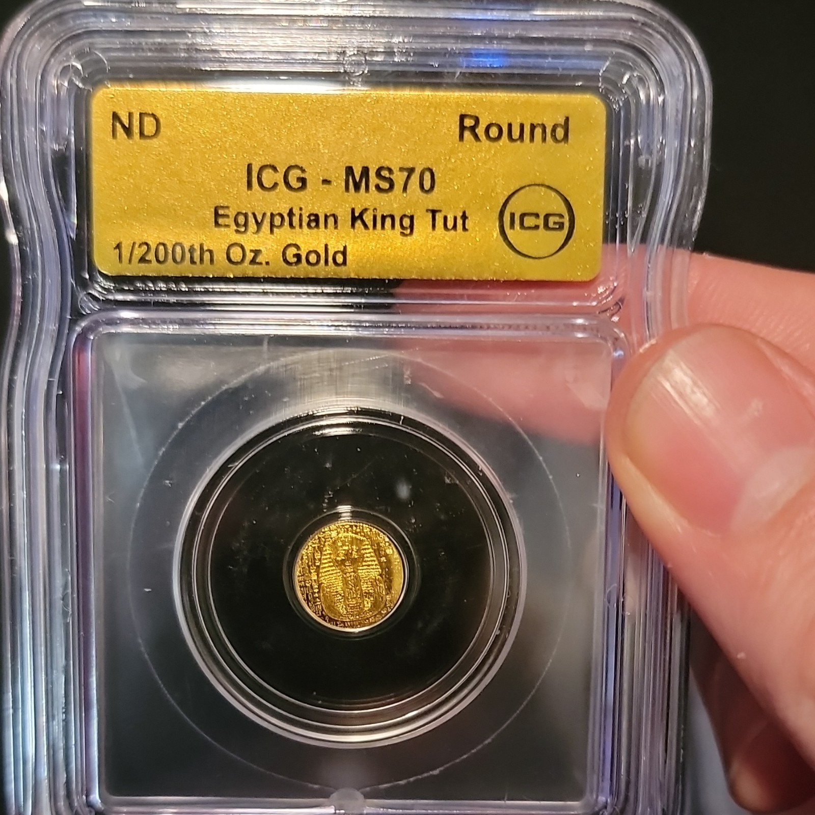 ICG Graded Egyptian King Tut 1/200th Oz Gold Round Graded Lot of 3