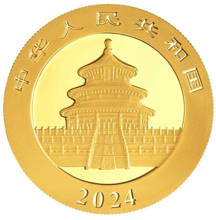 China 2024 ¥100 8-g Gold Panda .999 BU – Buy 2 & Get A 2nd One 25% Off!