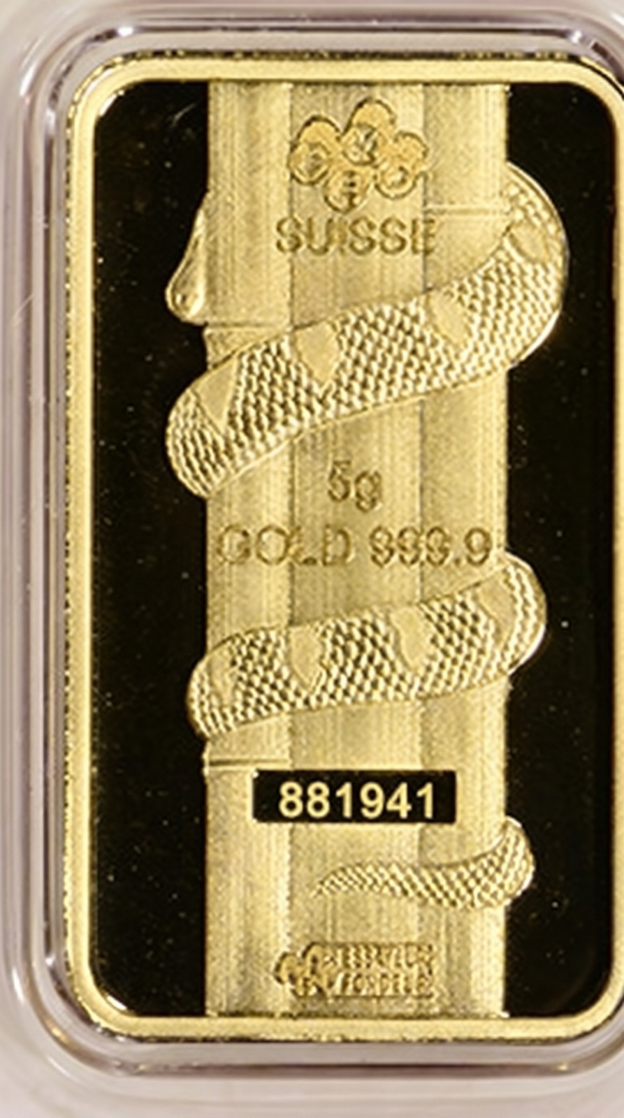 PAMP Suisse 5g Gold Year of the Snake – The Lunar Calendar Series. New in Assay