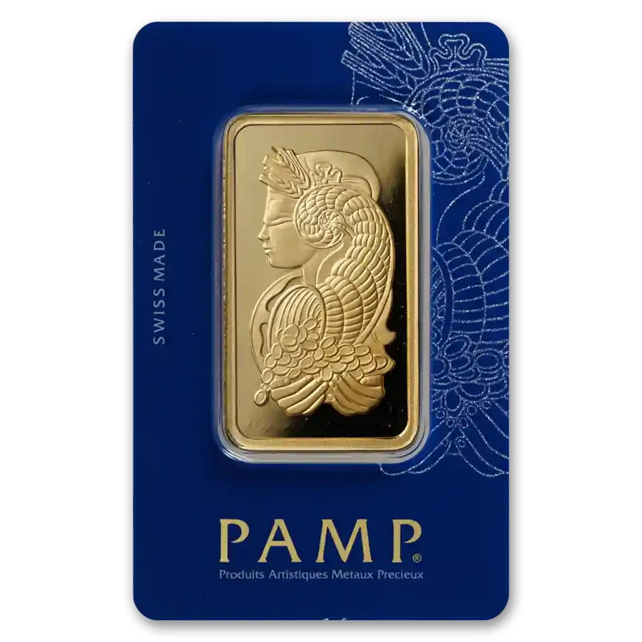100 gram Gold PAMP Suisse Lady Fortuna Veriscan® Bar w/ Assay -eB