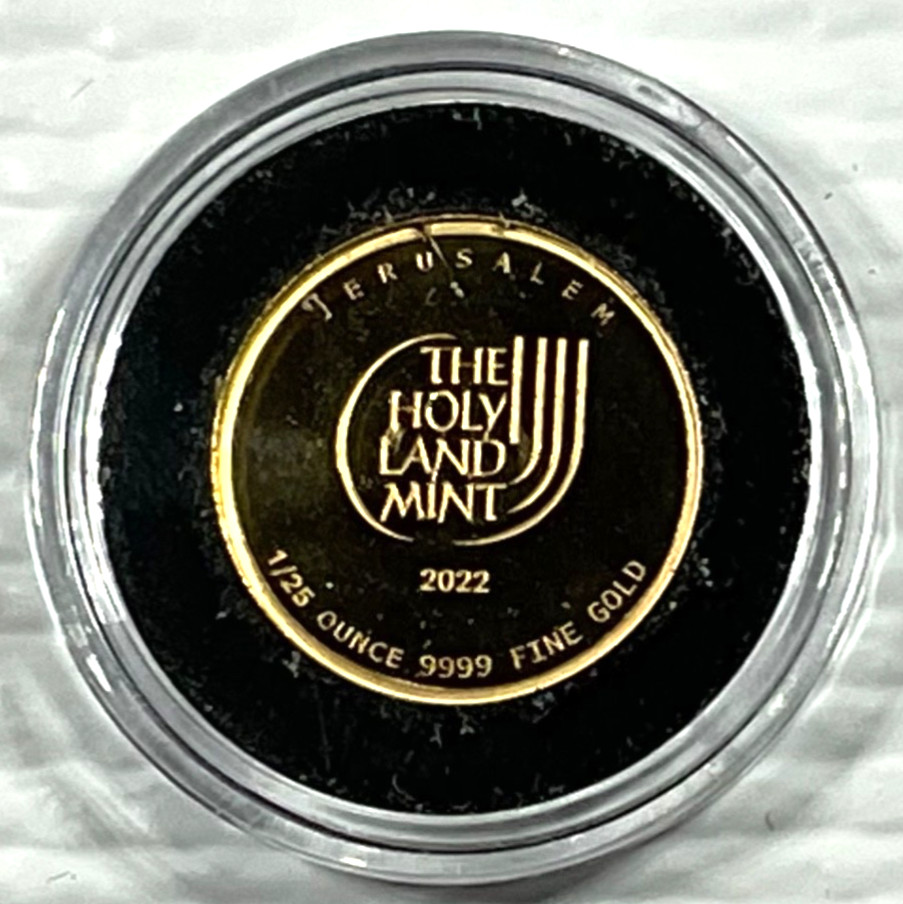 2022 Holy Land Mint Dove of Peace 1/25 oz Gold Round In Mint Capsule