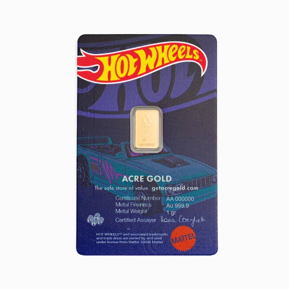 PAMP/ACRE 1 Gram Hotwheel Gold Bar – NEW RELEASE