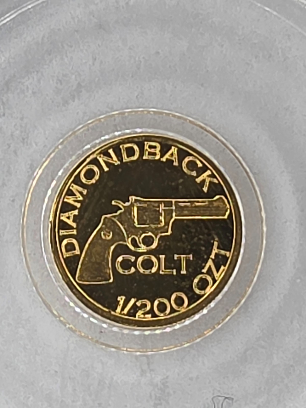 1/200 oz .999 Fine Gold Round – Colt Diamondback – Mini Gold Bullion
