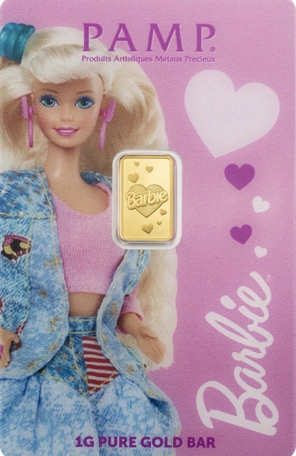PAMP Suisse Barbie™ 1 Gram .9999 Fine Gold Bar – 5,000 Mintage