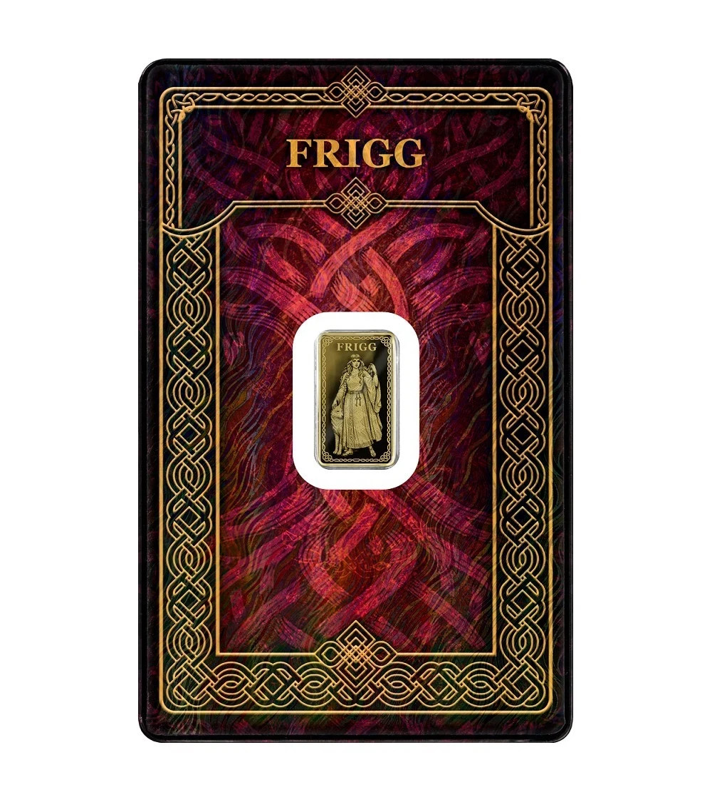 Germania Mint 1/100 oz Gold Bar Frigg in Assay Card