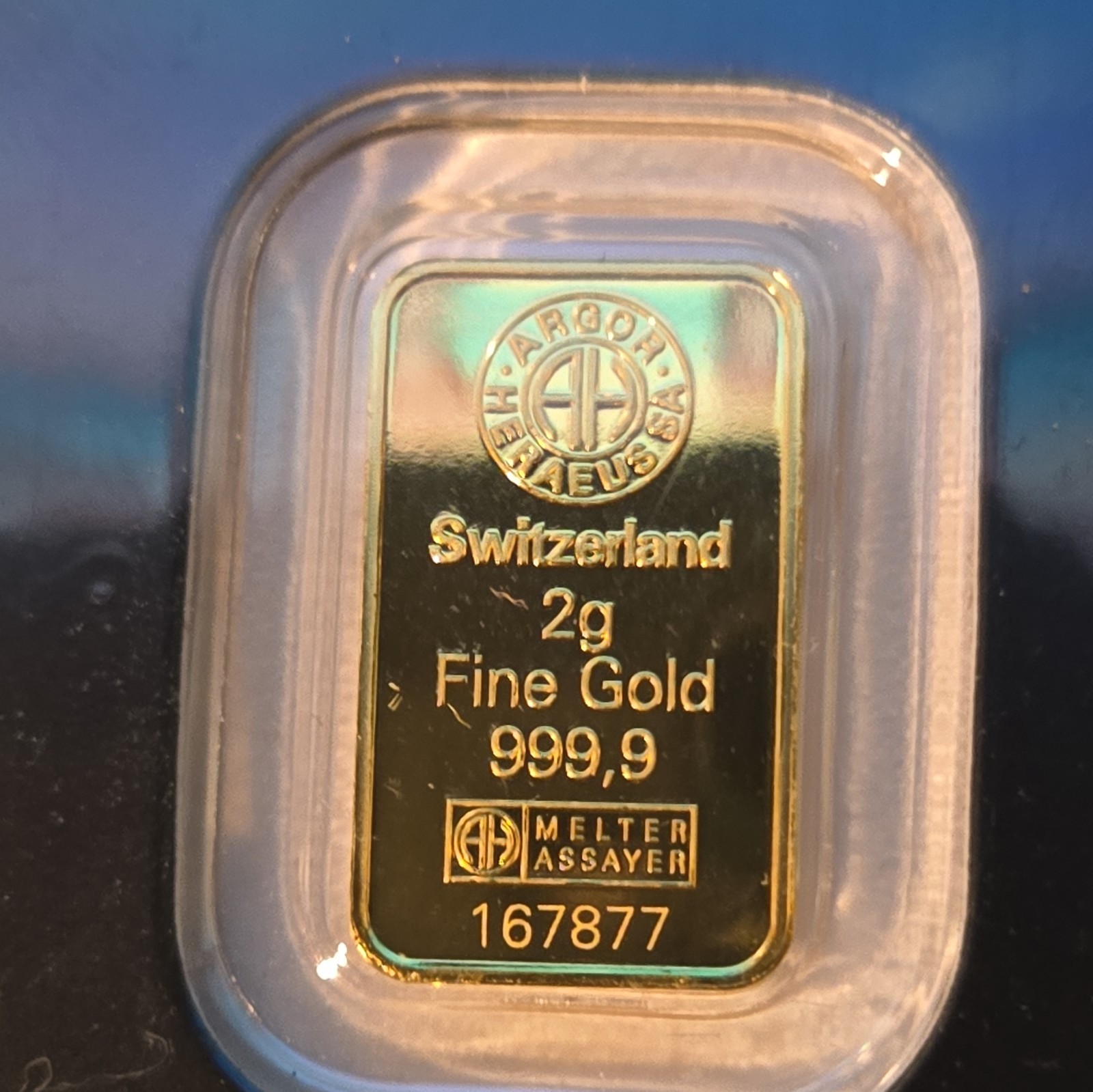 2 Gram Argor Heraeus🔥 Kinebar🔥 Hologram Reverse Gold Bar (New w/ Assay)