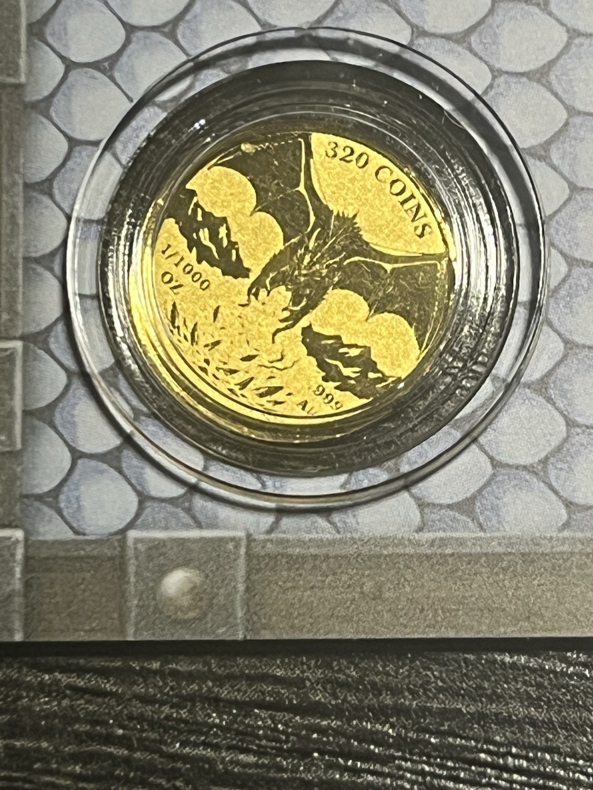 Ice Dragon 1/1000 oz Gold Round in Card 320 Coins