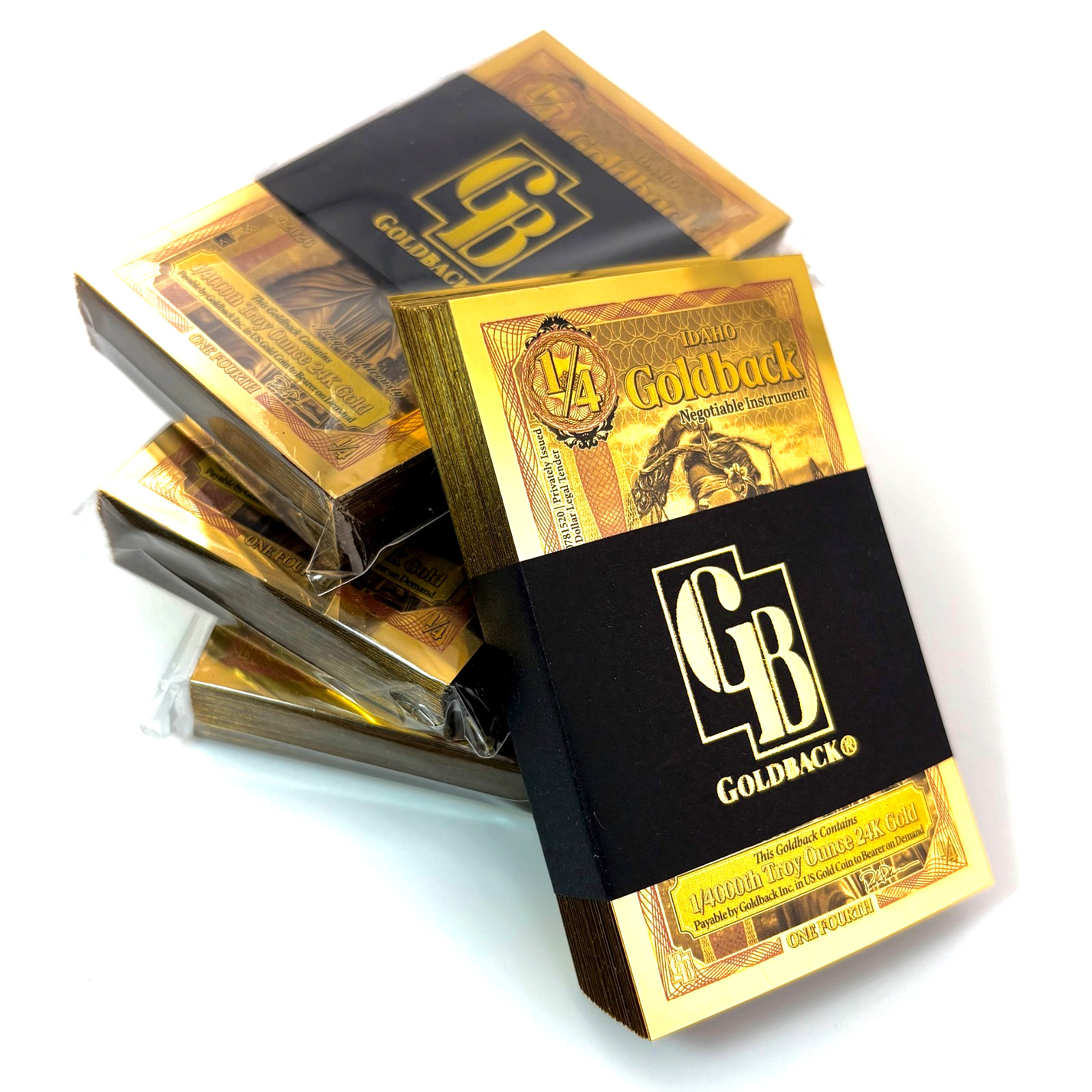 2026 1/4 Idaho GOLDBACK Gold Note 100-PACK – New 24k GOLD ALPHA NOTE W/ UV BG92