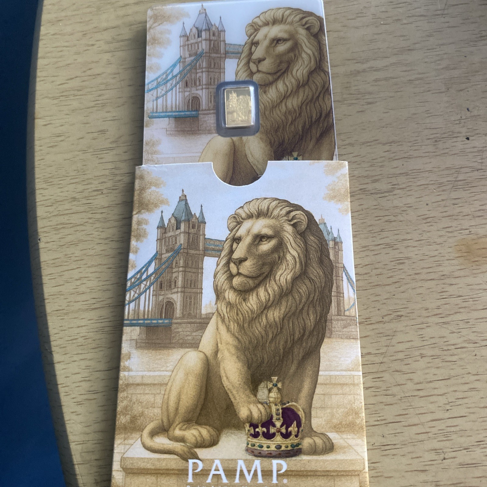 0.5g pure gold bar lion of england