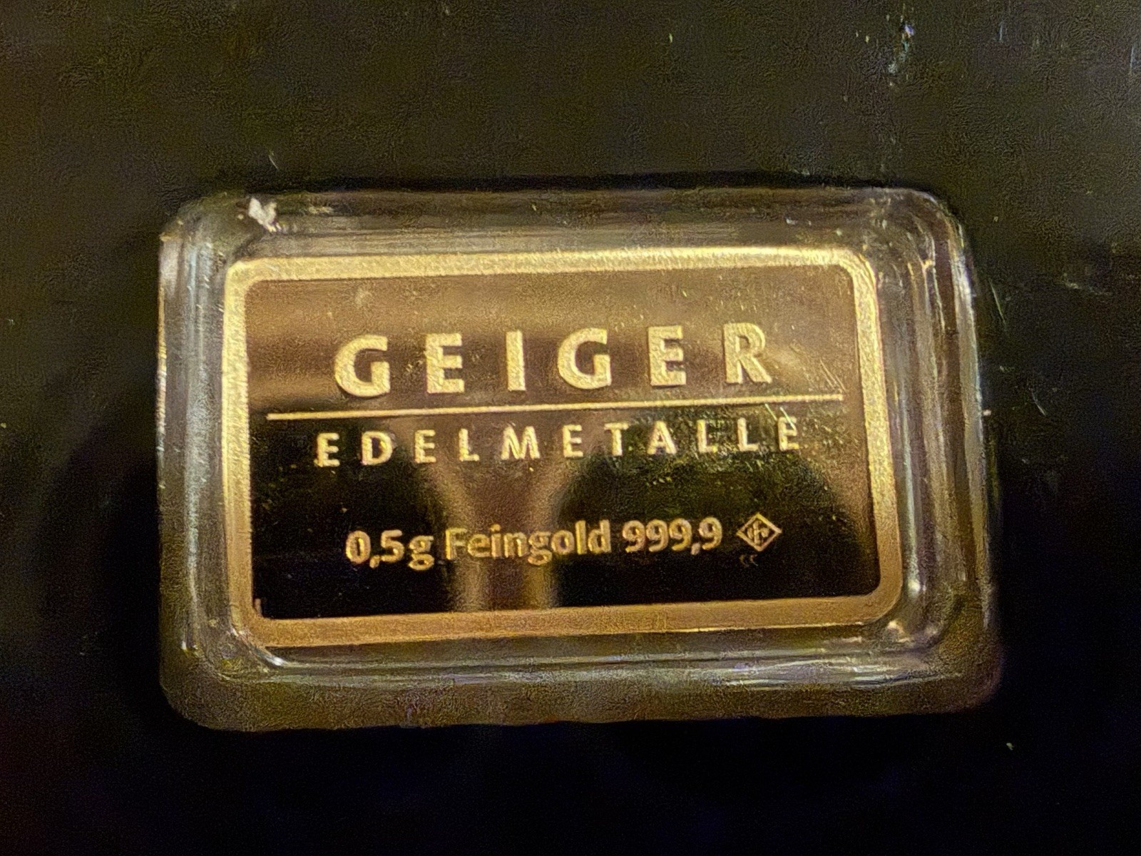 Geiger Schloss Guldengossa Vintage Edition Carded Gold Bar .5 Gram .999 Fine