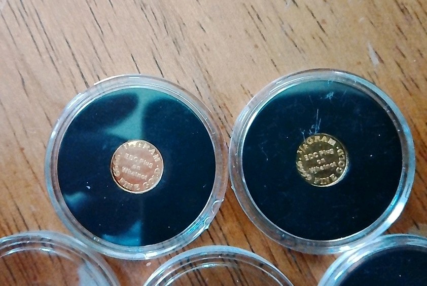 Lot Of 5 1/4 Gram Gold Rounds