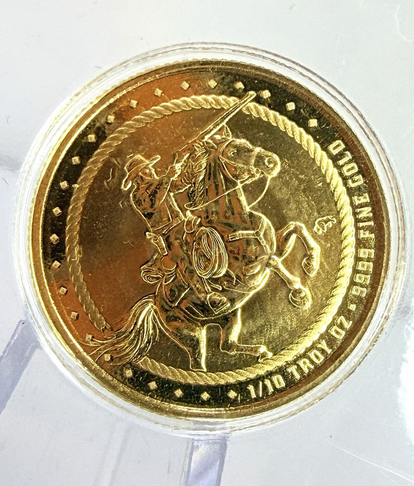 1/10 oz Scottsdale Cowboy Gold Round Buffalo Privy Certi-Lock