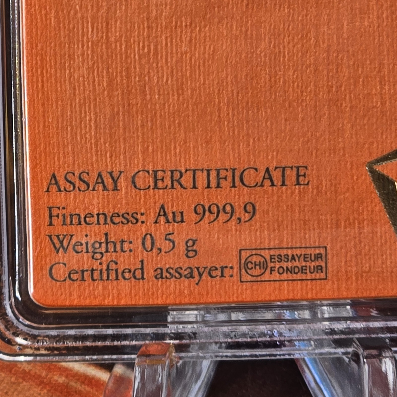 1/2 gram Gold Bar – Valcambi Suisse – 999.9 Fine in Sealed Assay