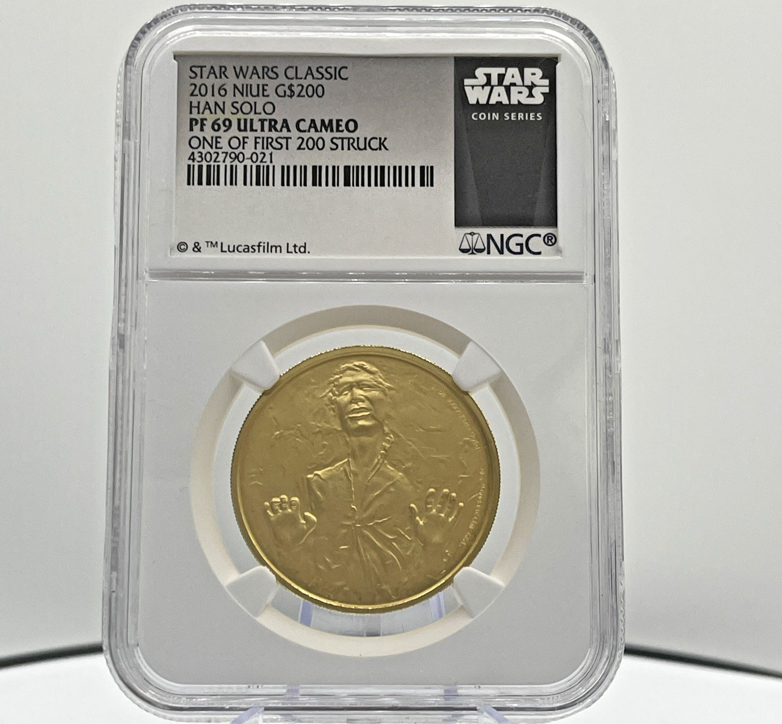 2016 200 Dollar 1 oz Gold Coin Star Wars Classic Han Solo