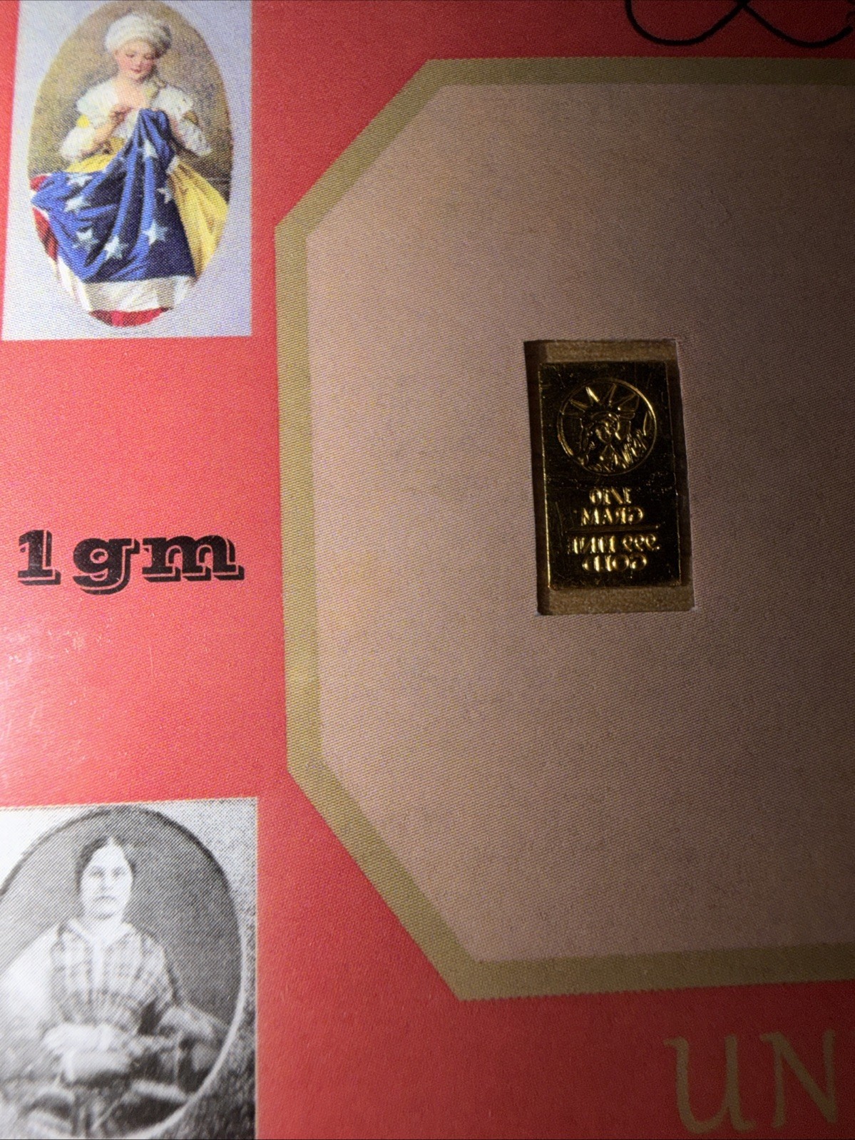 PETTY NUGGET Women Influential .1 GRAM .999 FINE 24K GOLD BAR NOTE 1/10 Of Gram