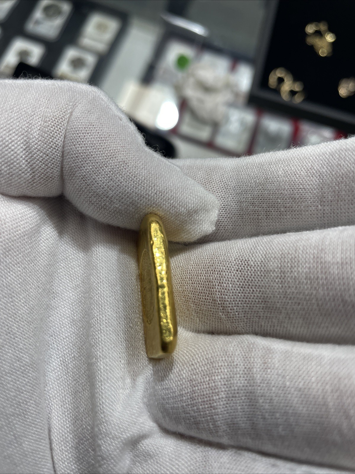 Rare Vintage King Fook 1 Tael Chinese Biscuit 24k Cast Gold Bar 1.2 Troy oz