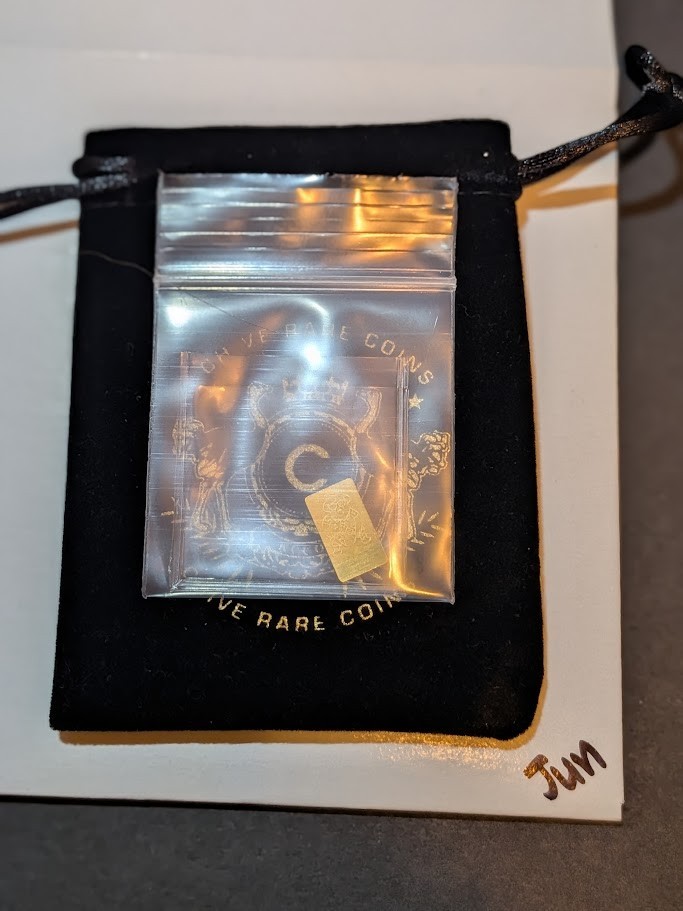 The CHIVE | JUNE GOLDEN FARLEY GAME PIECE | 1/100th Oz Gold Bar