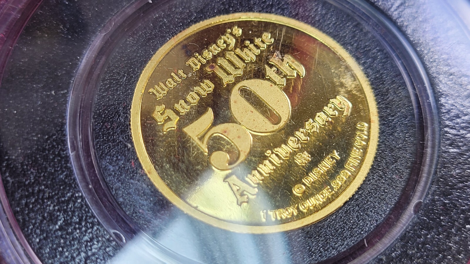 1987 Rarities Mint Snow White 50th Anniv 1 Troy Ounce .999 Fine Gold Round 0228