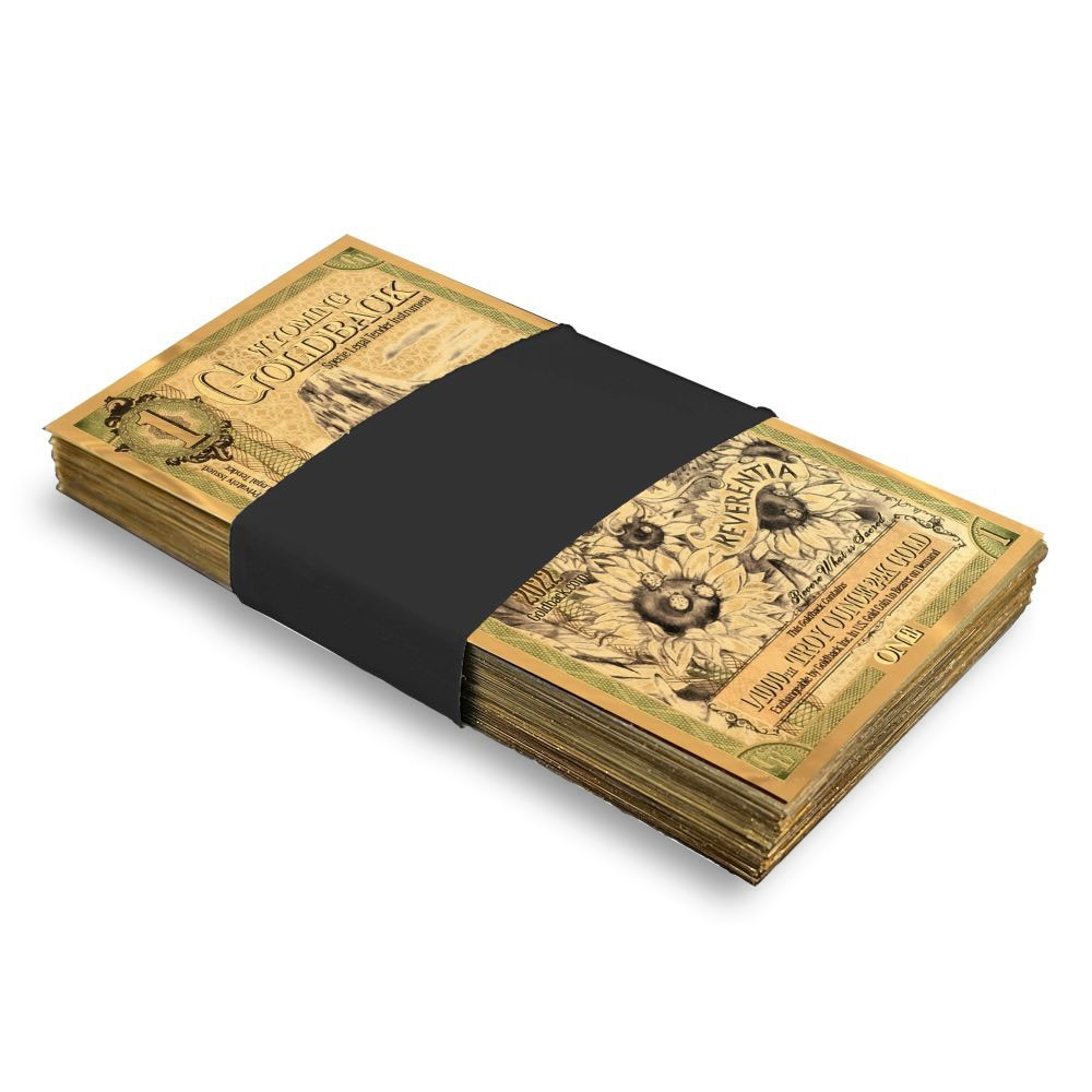 1 Wyoming Goldback Gold Note (100 Pack, New)