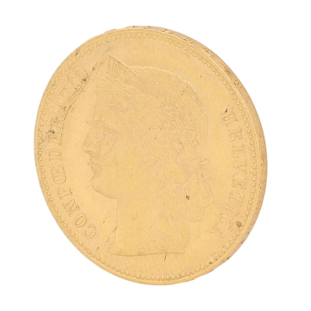 1893 Switzerland 20 Francs Helvetia 90% Gold Swissmint Round Bullion 6.45 Grams