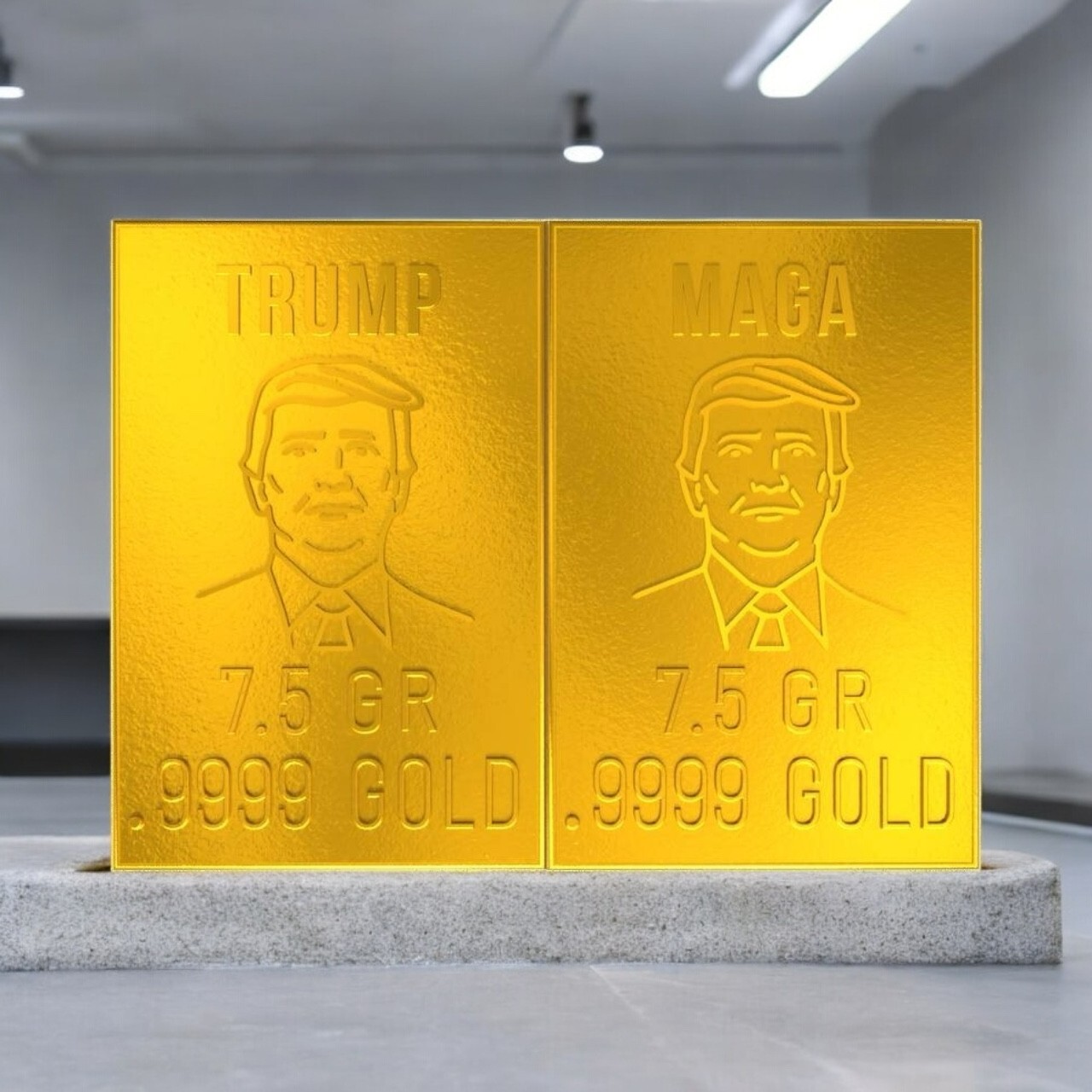 Rare Trump MAGA Gold Bar – 1 Gram Splits Into 7.5 Grains Each T