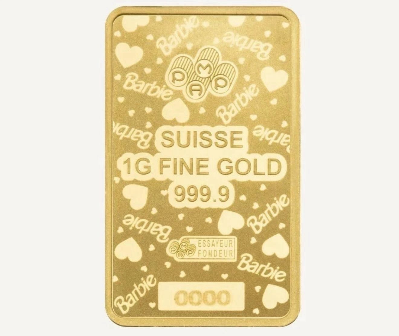 PAMP Suisse Barbie™ 1 Gram .9999 Fine Gold Bar – 5,000 Mintage