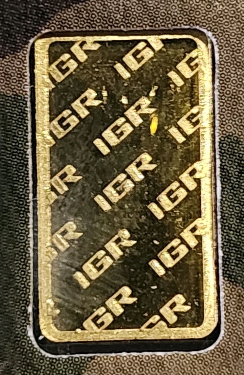 1/2 Gram .5 IGR Support Our Troops 999.9 Fine Gold Bar Factory Seal #BEA12337